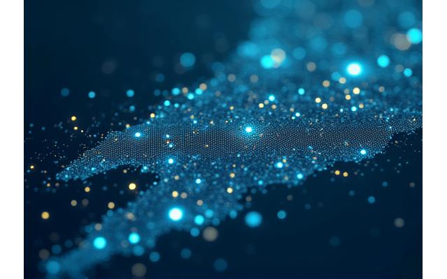 Infográfico digital com ícones de IoT e navegação, sobreposto a um mapa náutico